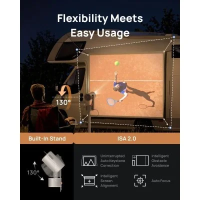 Xgimi Mogo 3 Pro, Google Tv Portable Cinema, Type-C Charge, 1080P 450 Iso Lumens - Grey